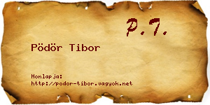 Pödör Tibor névjegykártya